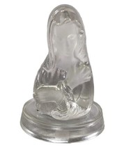 Vtg Viking Frosted Art Glass Madonna Virgin Mary Bust Statue Paperweight + Base - £22.90 GBP