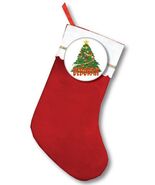 FELT 18&quot; STOCKING &amp; CHRISTMAS TREE PERSONALIZED PINBACK BUTTON 3&quot; - $366.03 MXN