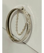 Antique Sterling Silver 925 Signed B Hinged Etched Cuff  Bracelet For Baby - €49,18 EUR