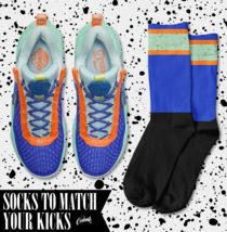 STRIPES Socks for N Cosmic Unity Amalgam Royal Blue Teal Orange T Shirt  - £16.27 GBP