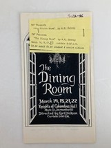 1986 Knights of Columbus Hall Program The Dining Room by A.R. Gurney - £11.26 GBP