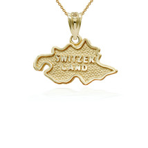 10K Solid Yellow Gold Switzerland Map Pendant Necklace - £117.87 GBP+