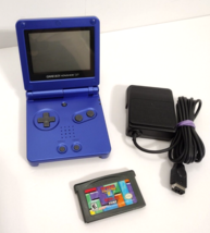 Nintendo GAME BOY ADVANCE SP Cobalt Blue + Charger Tetris Worlds Game EX... - £119.58 GBP