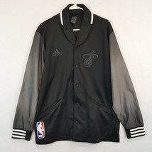  Adidas Miami Heat Logo Court Side Warm Up Jacket Mens Sz Large L NBA Rare - $47.45