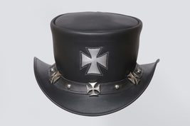 El Dorado | Men&#39;s Leather Top Hat | Chopper Cross Hat Band 100% Genuine ... - £31.31 GBP+
