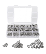 525Pcs M2-M4 Phillips Pan Head Self Tapping Screws, 304 SS, 13 Sizes - $24.70 CAD