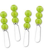 Cheese and Butter Spreader Knives, Set of 4pcs, Tennis Ball Decor - $19.50