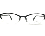 PRADA Eyeglasses Frames VPR 54P FAR-1O1 Black Gray Cat Eye Half Rim 53-1... - $111.98