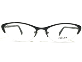PRADA Eyeglasses Frames VPR 54P FAR-1O1 Black Gray Cat Eye Half Rim 53-17-135 - $111.98