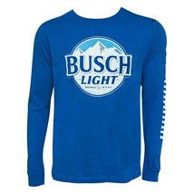 Busch Light Long Sleeve Blue Sleeve Print Tee Shirt Blue - $44.98+