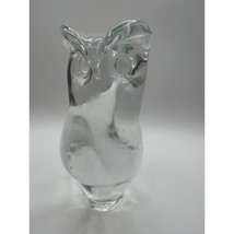 Vtg Pilgrim Art Glass Owl Figurine Paperweight 7&quot; Clear Hand Blown Paperweight - $23.36