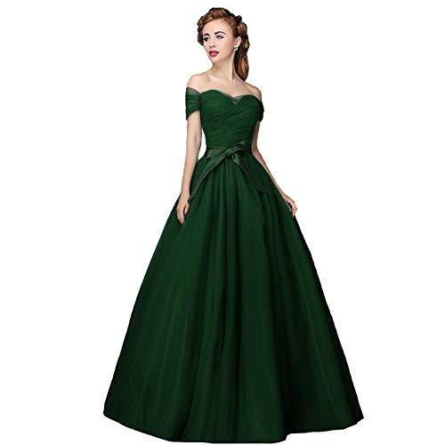 Custom Made Off The Shoulder Long Formal Prom Quinceanera Dress Emerald Green