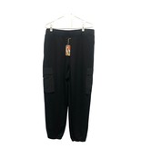 Rae Mode Black Cargo Joggers Womens Size 3XL Elastic Waistband Cuffs Poc... - $41.16