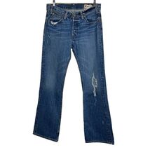 Hollister Men&#39;s Distressed Jeans 32W X 32L Holes Button fly Pants - $25.88