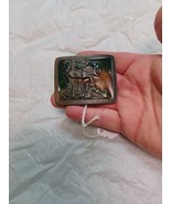 1977 Indiana Metal Craft Painted Brass Belt Buckle Leaping Deer - £11.15 GBP