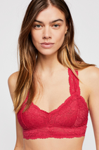 Free People Women&#39;s Galloon Lace Racerback - Size X-Small | Cranberry - £11.64 GBP