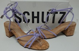 Schutz Suzy Mid Block Size US 8.5 M (B) Women&#39;s Lace Strap Sandals Smoky Grape - £30.76 GBP