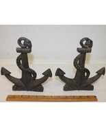 Vintage Cast Anchor Bookends or Door Stops Nautical Anchors with Rope De... - $85.00