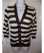 J.CREW Striped Featherweight Cotton Button Cardigan Sweater Size S Women... - £22.36 GBP