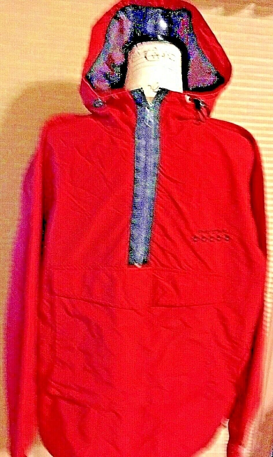 Unisex Five Star Burnt Orange Windbreaker Pockets Pullover Nylon Hood SK... - $6.88