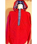Unisex Five Star Burnt Orange Windbreaker Pockets Pullover Nylon Hood SK... - $6.88