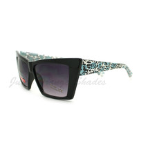Donna Moda Retrò Occhiali da Sole Rettangolare Cateye Leopardo UV 400 - $10.09