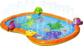 Splash Pad Toddler Water Play Mat, 58 in Outdoor Kids Sprinkler Mat - $24.87