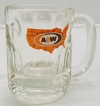 Vintage A&amp;W Root Beer Clear Heavy Glass Mug United States Logo 4"  - $7.91