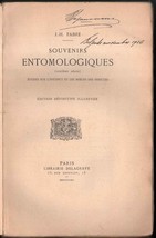 1922 Souvenirs Entomologiques Fabre Insects Illustrated Zoology French Vol 6 - £204.62 GBP