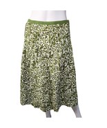 Green and White Midi Skirt Liz Clairborne Skirt Ladies Size 8 Vine Pattern - $355.42 MXN