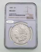 1887 $1 Silver Morgan Dollar Graded by NGC as MS64+ - £116.95 GBP
