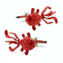 Red Fish Cufflinks Metal Enamel New W Gift Bag Long Tail Fish Aquarium Goldfish - £9.55 GBP