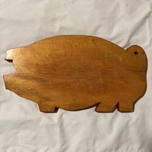 Wood Pig Cutting Board Hand Made Red Border - £17.50 GBP