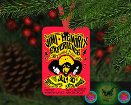 JIMI HENDRIX 1968 Baton Rouge Concert Poster Christmas Tree Ornament with Ribbon - £10.47 GBP