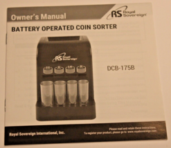 OWNER’S MANUAL - ROYAL SOVEREIGN DCB-175B BATTERY OPERATED COIN SORTER - $3.00