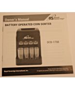 OWNER’S MANUAL - ROYAL SOVEREIGN DCB-175B BATTERY OPERATED COIN SORTER - £2.37 GBP