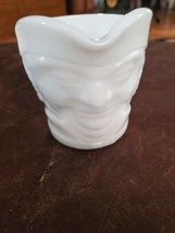 vtg. Federal MILK GLASS Colonial TOBY mug Face milk glass creamer pitcher vase - £11.81 GBP