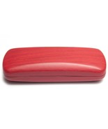 NEW Clam Shell Red Wood Look Eyeglasses Glasses Hard Case w/ Cleaning Cl... - $14.73 CAD