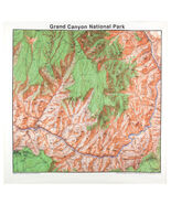Printed Image Grand Canyon National Park Bandanna 22" x 22" Topographica... - $12.55