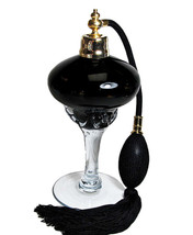 Art hand made perfume atomizer bottle with black bulb spray mounting - £40.82 GBP