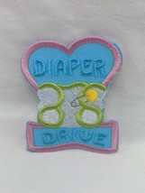 Diaper Drive Embroidered Iron On Patch 2&quot; - £7.55 GBP