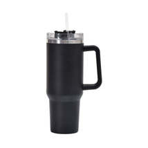 40oz Car Cup Double-Layer Vacuum Cup With Straw Handle Stainless Steel Thermos C - £7.11 GBP