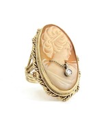 Vintage Oval Habille Cameo Cocktail Statement Ring 14K Yellow Gold, 10.4... - £1,117.80 GBP