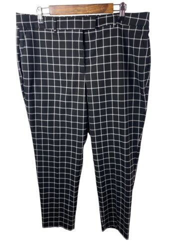The Limited Dress Pants 16 Black White Windowpane Plaid Preppy Academia Y2K - $22.09
