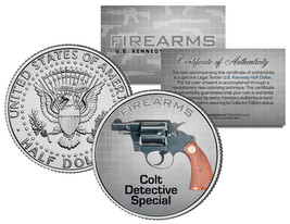 Colt Detective Special Gun Firearm Jfk Kennedy Half Dollar Us Colorized Coin - £6.88 GBP
