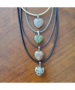 Crystal Heart Necklaces, set of 4, Polished Stone - £35.38 GBP
