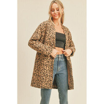 Womens Leopard Print Coat   Faux Fur Full Length Coat Pockets Lined Designer Coa - £63.94 GBP