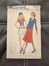 Vtg 60s Butterick 5832 Sewing Pattern Misses Top And Skirt 10 Pieces UC Size 12 - £18.62 GBP
