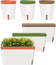 Gardenbasix Self Watering Pots Window Box for Indoor Plants Set of 6 Home Garden - £33.01 GBP