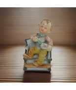Vtg Porcelain Boy Eating Figurine Japan Little Jack Horner Hand Painted ... - $183.75 MXN